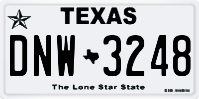 TX license plate DNW3248