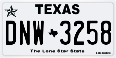 TX license plate DNW3258
