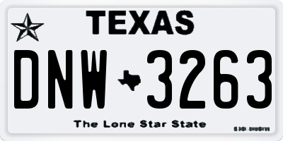 TX license plate DNW3263