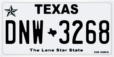 TX license plate DNW3268