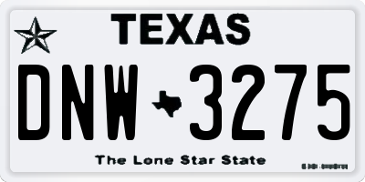 TX license plate DNW3275