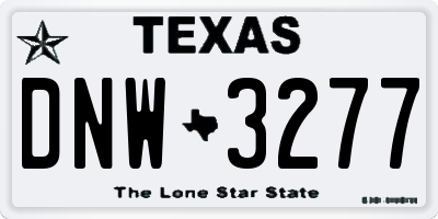 TX license plate DNW3277