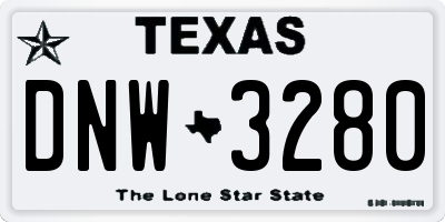 TX license plate DNW3280