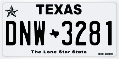 TX license plate DNW3281