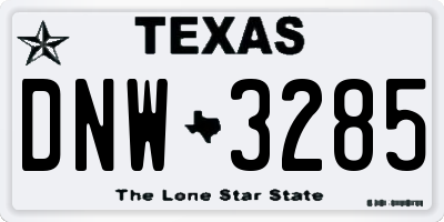 TX license plate DNW3285