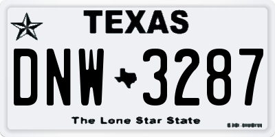 TX license plate DNW3287