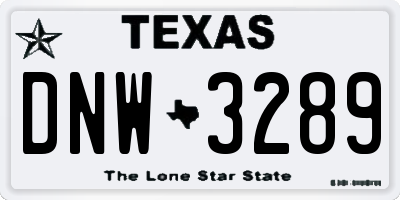 TX license plate DNW3289