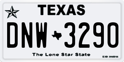 TX license plate DNW3290