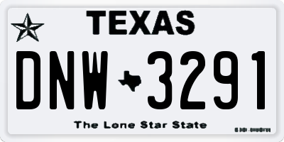 TX license plate DNW3291