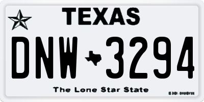 TX license plate DNW3294