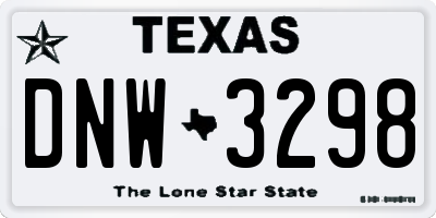 TX license plate DNW3298
