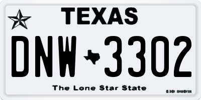 TX license plate DNW3302