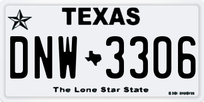 TX license plate DNW3306