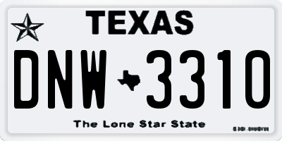 TX license plate DNW3310
