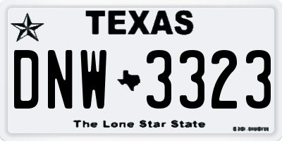 TX license plate DNW3323