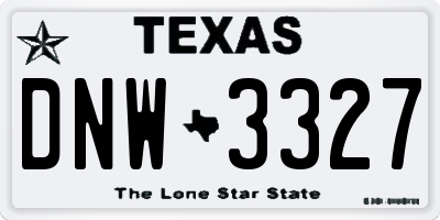 TX license plate DNW3327