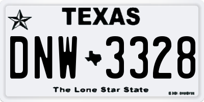 TX license plate DNW3328
