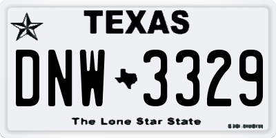 TX license plate DNW3329
