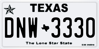 TX license plate DNW3330