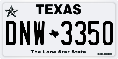 TX license plate DNW3350