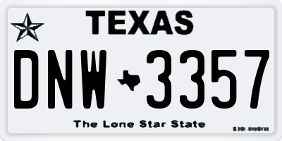 TX license plate DNW3357