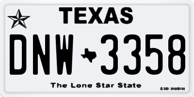 TX license plate DNW3358