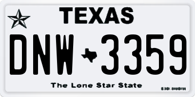 TX license plate DNW3359