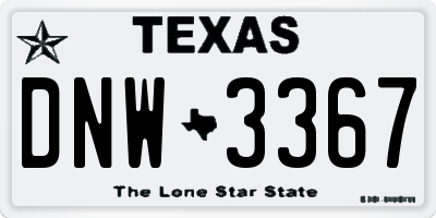 TX license plate DNW3367