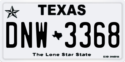 TX license plate DNW3368