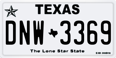 TX license plate DNW3369