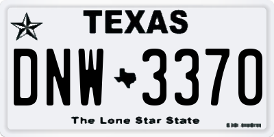 TX license plate DNW3370