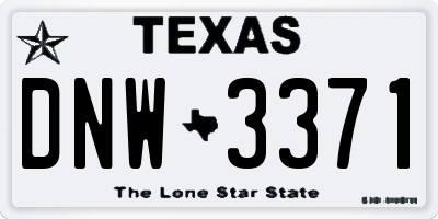 TX license plate DNW3371