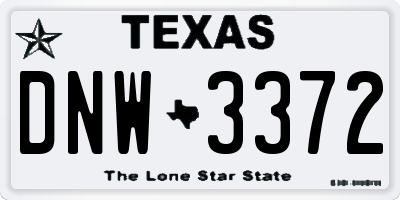 TX license plate DNW3372
