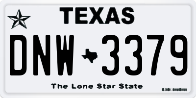 TX license plate DNW3379