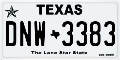 TX license plate DNW3383