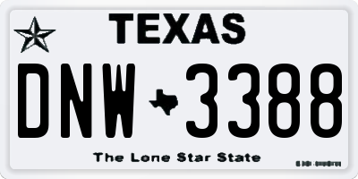 TX license plate DNW3388