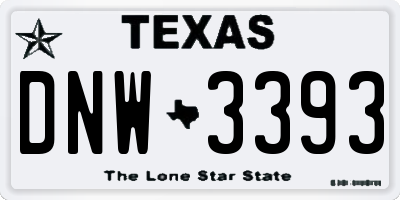 TX license plate DNW3393