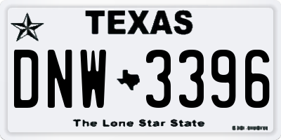 TX license plate DNW3396