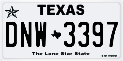 TX license plate DNW3397