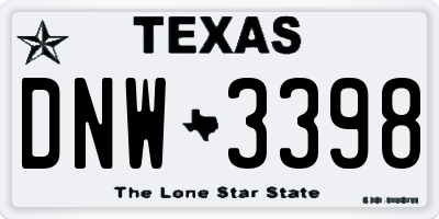 TX license plate DNW3398