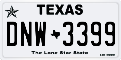 TX license plate DNW3399