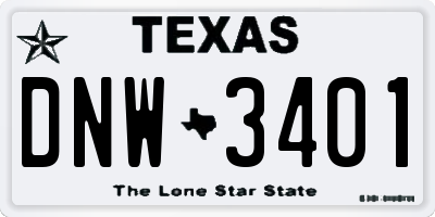TX license plate DNW3401