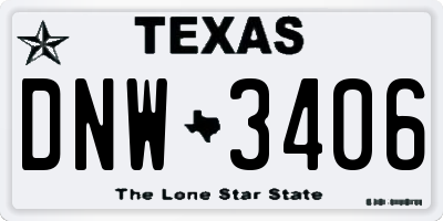 TX license plate DNW3406