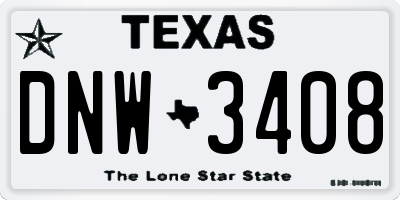 TX license plate DNW3408