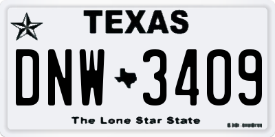 TX license plate DNW3409