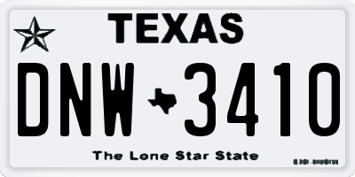 TX license plate DNW3410