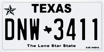 TX license plate DNW3411