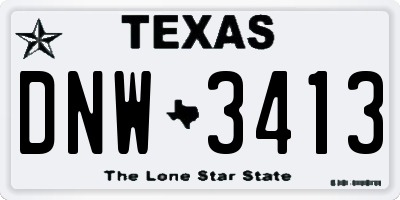 TX license plate DNW3413