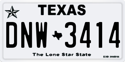 TX license plate DNW3414