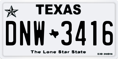 TX license plate DNW3416